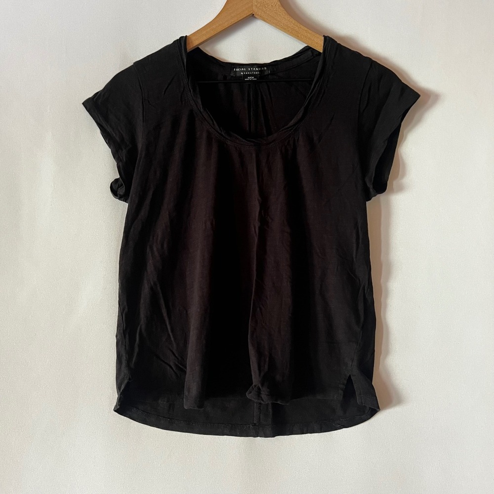 Social Standard By Sanctuary Cotton Rayon‎ Scoop Neck Tee Small Short Sleeve